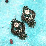 Regal Emerald Bloom Earrings – Vintage Statement Crystal Studs