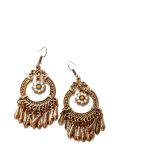 Vintage Bohemian Chandelier Earrings – Floral Charm & Feather Fringe