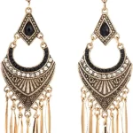 Indiho Collection Metal alloy Drop Earring 120 Size-4-6Cm Green Metal Drops & Danglers