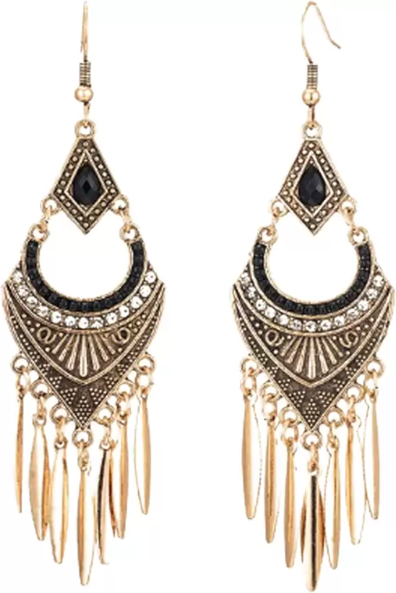 Indiho Collection Metal alloy Drop Earring 120 Size-4-6Cm Green Metal Drops & Danglers