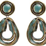 Women's Ethnic Glitter Glam Earring cyrstal Copper Green No-206 Metal Drops & Danglers