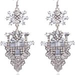 Women's Ethnic Glitter Glam Earring cyrstal Silver No-214 Metal Drops & Danglers