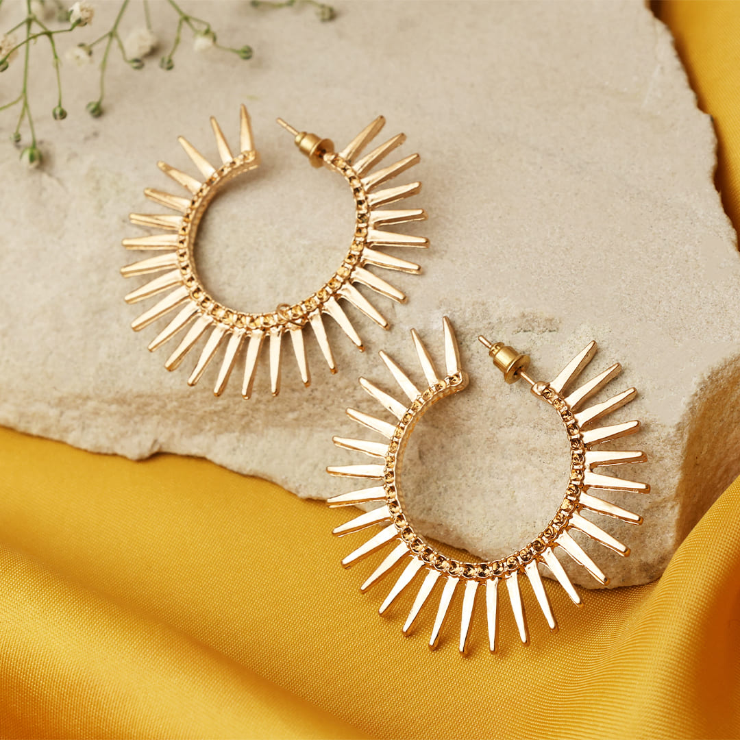 Golden Radiance Hoop Earrings – Bold & Fierce