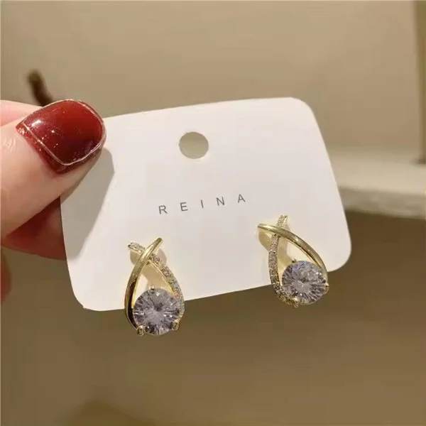 Cross Bling Minimal Earrings - Image 3