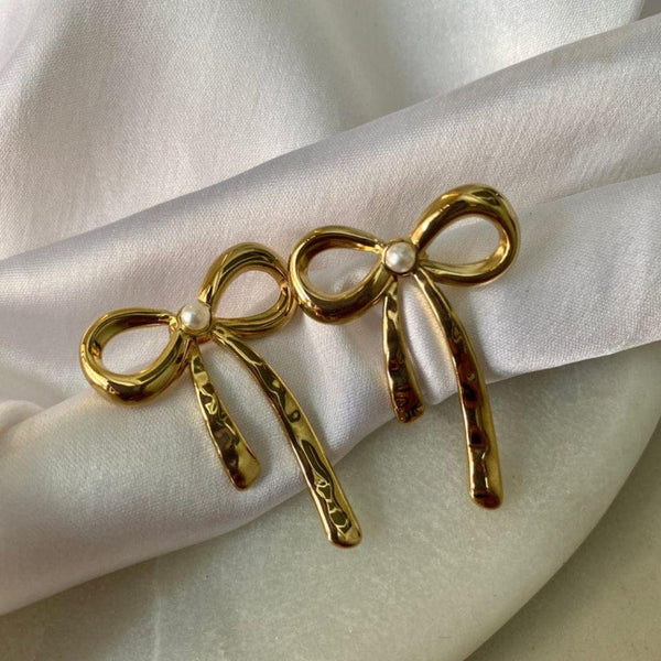 Golden Girlie Bow Earring - Image 2
