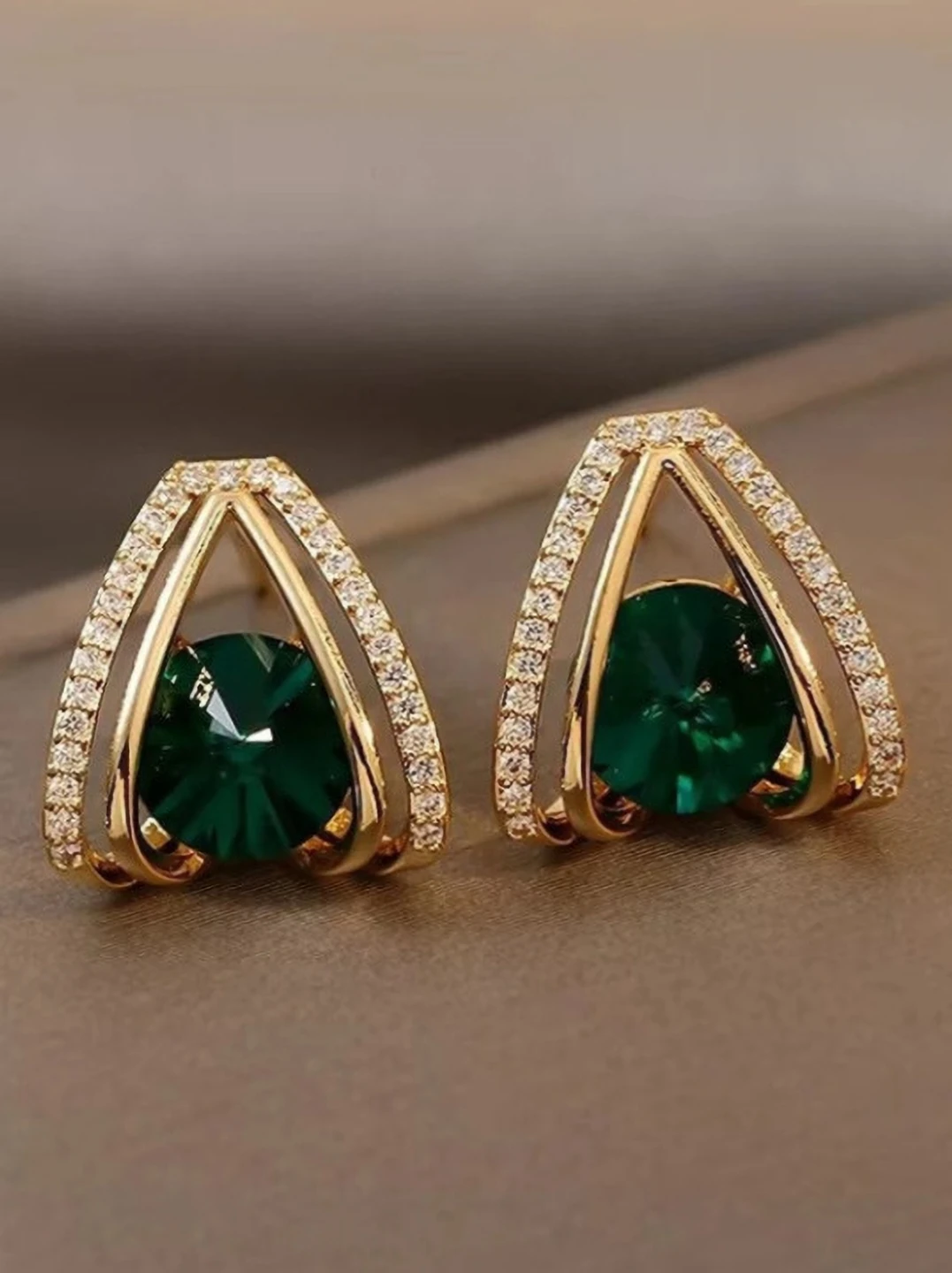 BERYLBABE Stylish Gold Stone Stud Earring for Women & Girls - Image 5